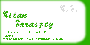 milan haraszty business card